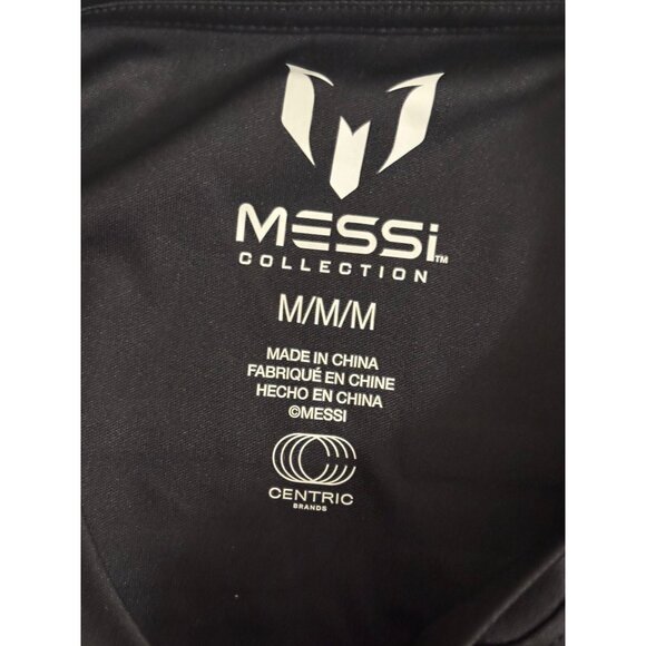 Messi Collection Black Performance T-Shirt Mens Size M Athletic Fit Polyester Sp - Picture 5 of 5